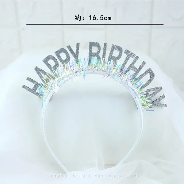 Adult Silver Birthday Tiaras - Glitter Headbands for Women's Party Decor Supplies photo-3