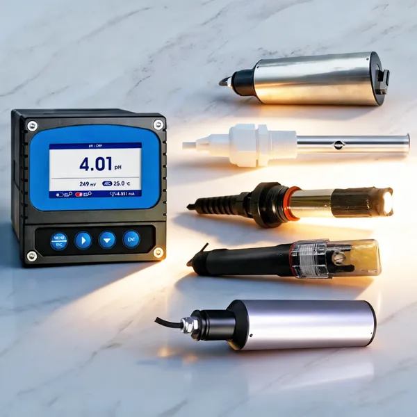 Multi-Parameter Water Quality Transmitter RS485 or 4-20ma PH ORP Sensor Turbidity DO Sensor Conductivity Sensor Probe  electrode