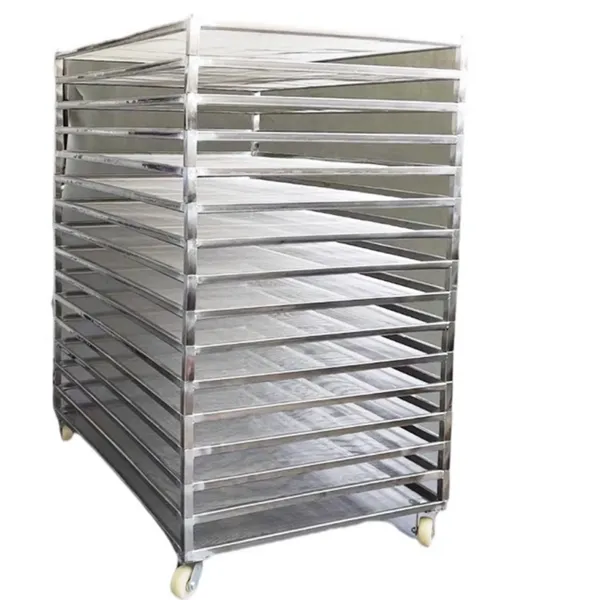 Stainless Steel Drying Rack Cart With Trays, 304 Stainless Steel, 1500mm x 600mm, 4 Swivel Casters photo-4