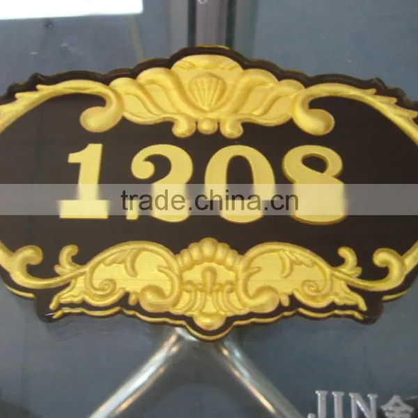 Zinc Alloy Metal Word Projected Nameplate Trademark Logo Label Sticker for Guest Room