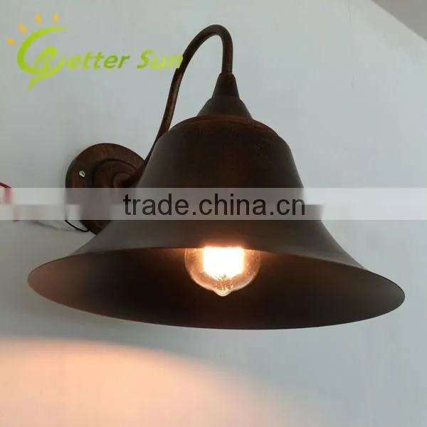 Matt Black Hat Shade Vintage Industrial Antique Wall Sconce photo-4