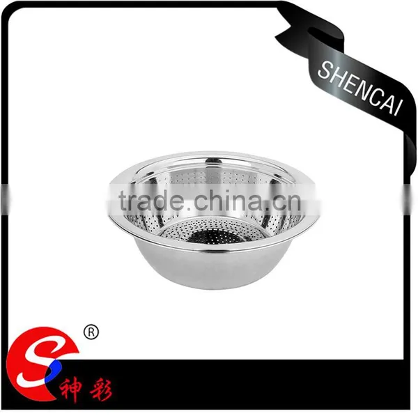 Chinese Kitchenware Wholesale Vegetable and Fruit Bowl Stianless Steel With Colander photo-4