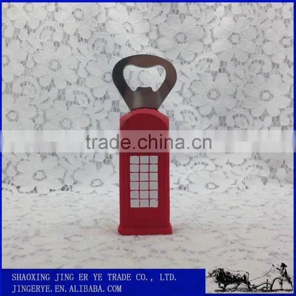 Resin Red Telephone Booth Design Bottle Opener photo-2