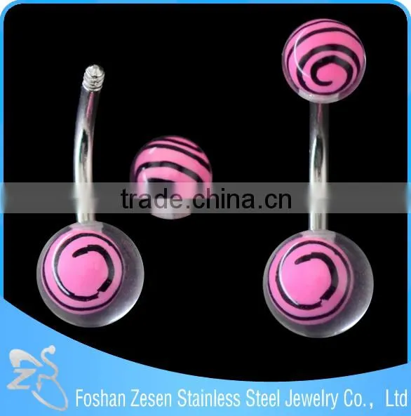 2016 Fancy Barbell Resin Balls Christmas Candy Belly Ring Wholesale photo-3