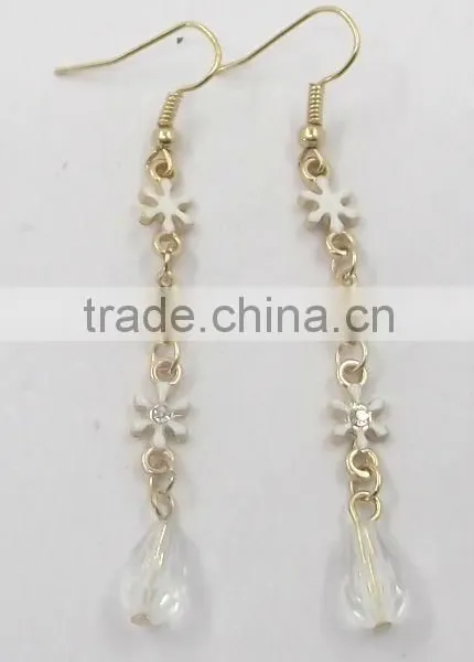 Snow Flakes Earring Hoop Long Chains Earring Winter Earring