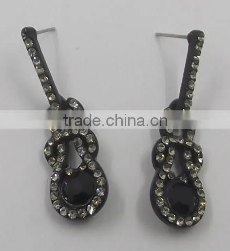 Music Shape Earring Stud Shinny Earring Stud Hematite Earring Stud