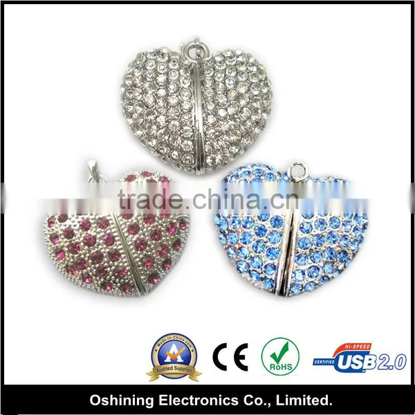 Heart Shape Crystal Wholesale 2.0 Usb Memory Stick(USB-DA334)