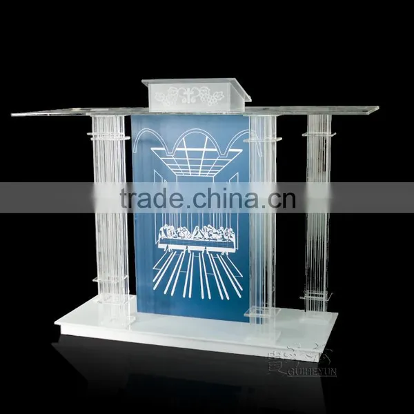 Factory Wholesale Glass Lectern Stand Clear Acrylic Podium photo-3