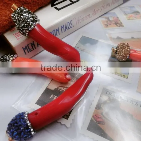 Wholesale Gemstone Stone Hot Pepper Chili Pendant photo-2