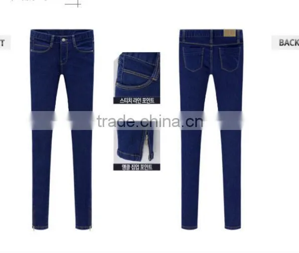 Best Selling Ladies Blue Washed Winter Lady Thick Skinny Jeans, Sex Girls' Photos in Skinny Jeans,tight Jeans Girls Skinny Jeans photo-4