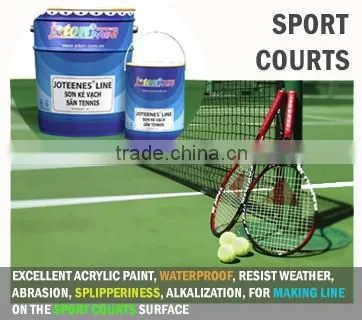 Acrylic Paint, Resist Water, Weather, Abrasion, Slipperiness for Making Line on Sport Courts Surfaces JOTEENES LINE