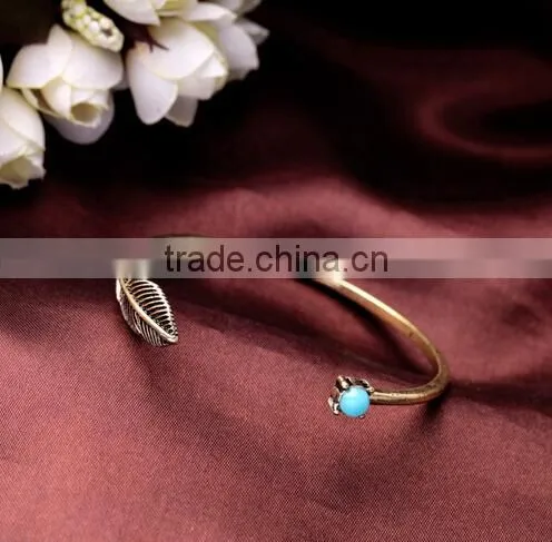>>New Arrival Fashionable Bohemian Open Bracelet Leaf Bracelet/ photo-6