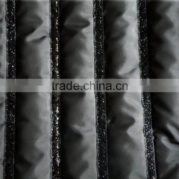 Stripe Polyester Embroidered Quilted Fabric for Coats photo-2