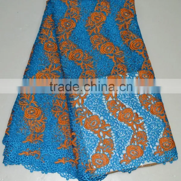 New Style Applique Embroidery Lace Fabric Flower Girl Dresses African Lady Clothes photo-6