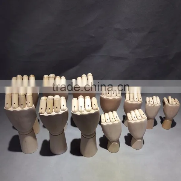 12" Wooden Hand Right Wooden Male Hand Left Wooden Male Hand Display Wooden Male Hand photo-5