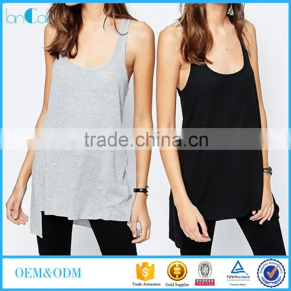 OEM Service Latest Design Women Clothes Tops Long Women Tank Top