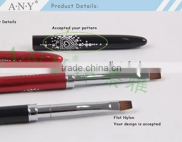 ANY Professional Nail Artist Using Nail Art Beauty Design Metal Handle UV Gel Flat Nail Brush Nylon Hair photo-3