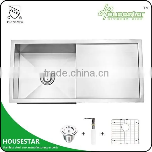 High Quality Soft Brushes Finish Hand Painted UPC Sinks Stainless Steel Single Bowl Kitchen Sinks Used For Camping --8245