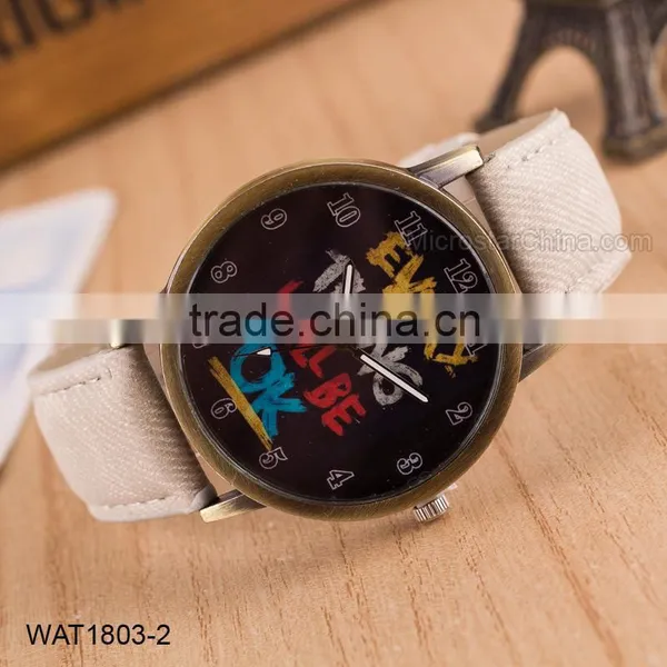 New Handmade Dial Denim Canvas Strap Wrist Watch photo-3