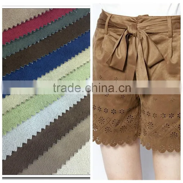 Knitted Fabric Spandex Strech Faux Suede Fabric For Sofa Curtain/ POLY96% SPAN4%
