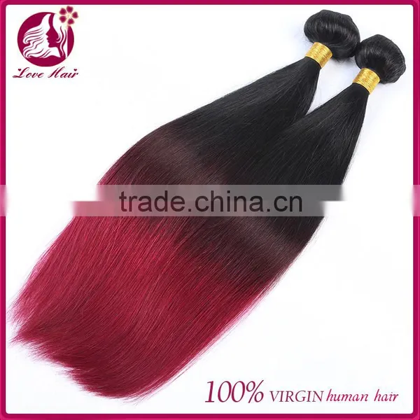 Wholesale Price 7A 100% Virgin Indian Human Ombre Color 1B/red Hair Extension Indian Hair Weave photo-3