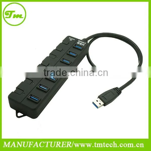 Super Speed 7 Ports Usb 3.0 Hub External 5Gbps On/Off Switch Hub For Laptop PC