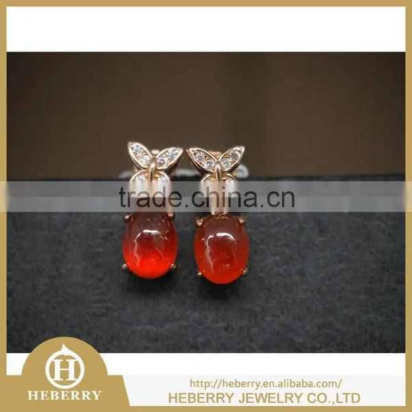 Precious Garnet Gemstone Jewelry Earring Style With 925 Sterling Silver Plating Gold Color photo-2