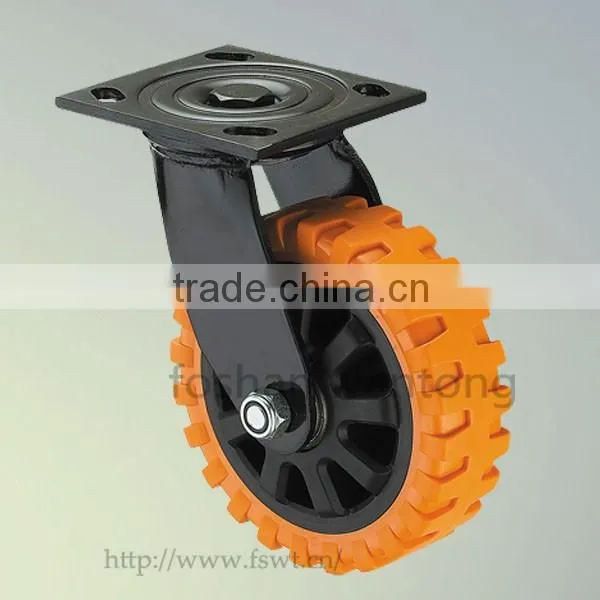 Heavy Duty Hardware 150mm Fixed Polyurethane Casters Wheel photo-3