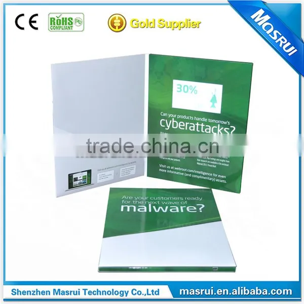 Customized Print and Pocket Design Video Brochures Card With 5 Inch Screen photo-3