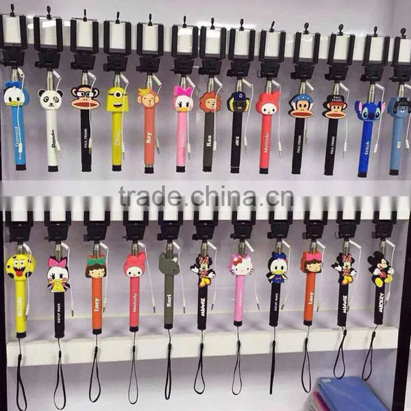 Most Popular Extendable Cartoon Selfie Stick Wired Monopod Selfie Stick for Smart Phones and Digital Cameras photo-2