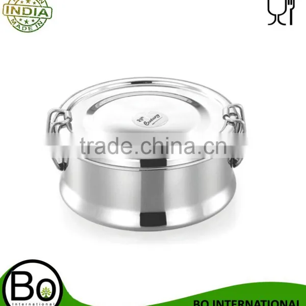 Stainless Steel Double Layered Round Lunch Box photo-2