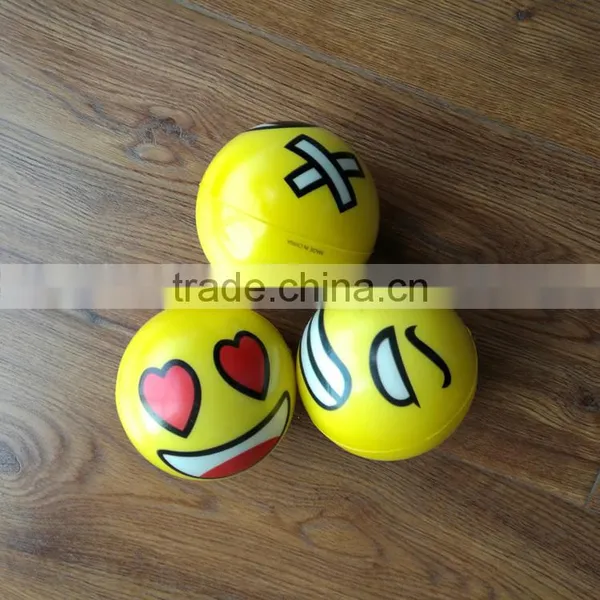 High Quality Hot Sell Mini PU Ball Toys With Emoji Printing Play Ball Yellow Ball Toys For Kids Children photo-5