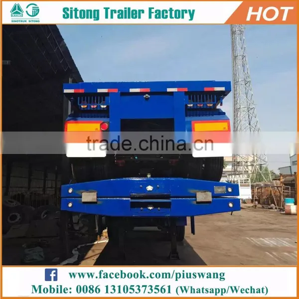 Durable 20ft 40ft Container Transport Semi Trailer 30 Ton Low Flatbed Semi Trailer photo-3