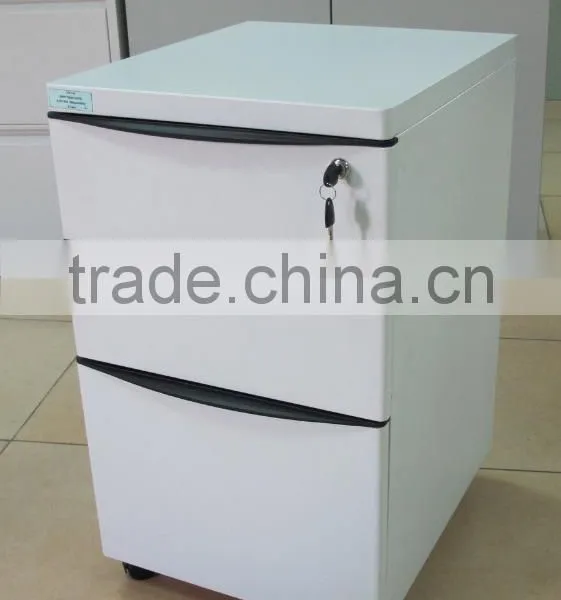 Steel 3 Drawers Movable Cabinet Mobile Pedestal With Plastic Top photo-3