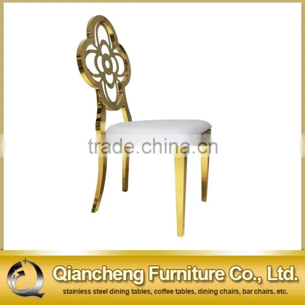 Fancy Flower Shape Golden Stainless Steel Wedding Chair photo-3