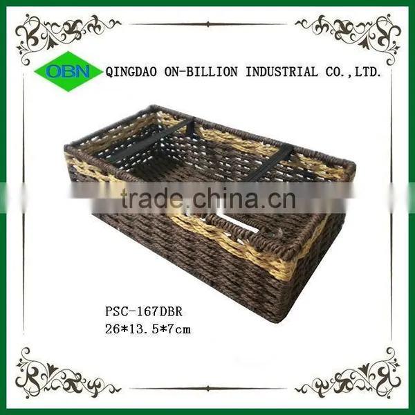 Handmade Decorative Recycled Paper Woven Napkin Holder Basket photo-3