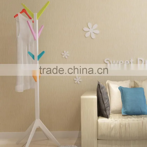 2016 New Design MDF Wood Tree Clothes Display Rack Clothes and Hat Hanger Stand DIY Clothes Hanging Hook photo-4