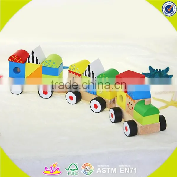 Wholesale Top Sale Multifunction Pulling Train Toy Stylish Wooden Pull Train Toys W05C008 photo-2