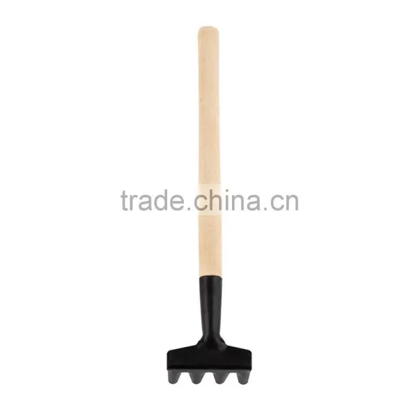 3pcs Mini Garden Gardening Plant Tools Set With Wooden Handle Shovel Rake Spade photo-3