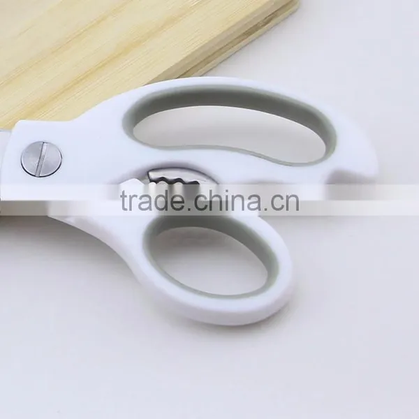 Stainless Steel Kitchen Tool White Handle Scissors photo-5
