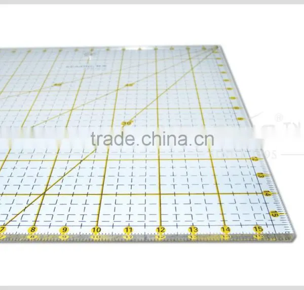 Kearing Durable 15*15 Inch Square Quilting Ruler With Scale Anlges Acrylic Template for Dressmaking Handicraft# KPR1616 photo-2