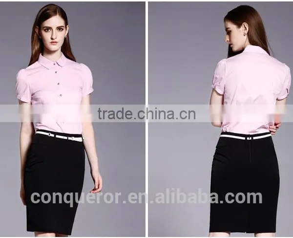 Summer Season Fashion Ladies Short Sleeve Formal Shirt photo-3