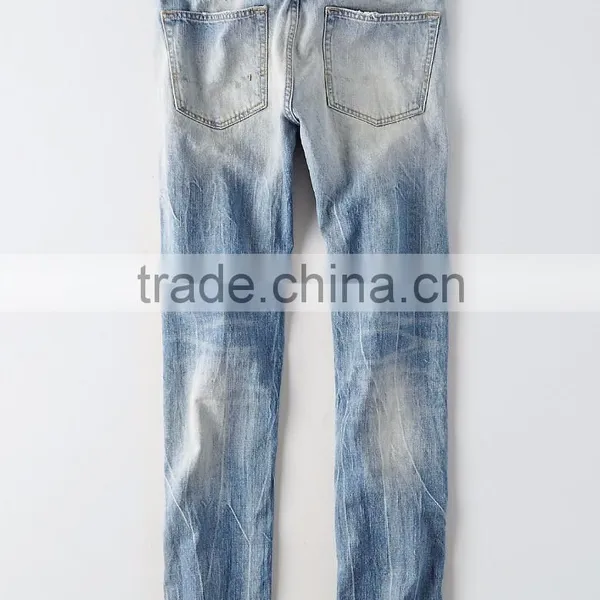 Wholesale Latest Design Straight Slim Fit Urban Star Damaged Ripped Washed Jeans for Men Jeans Pants Holesale Direct Factory photo-6