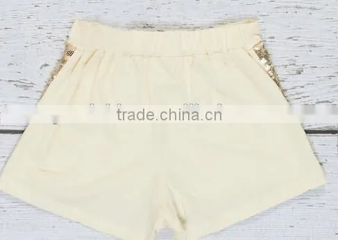 Gold Sequins Baby Shorts Childrens Boutique Clothing Girls Shorts China Wholesale photo-3