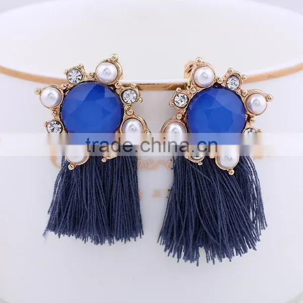 Zm53249a Cheap Handmade Dangle Earrings Women Tassel Earrings With Pearl photo-3
