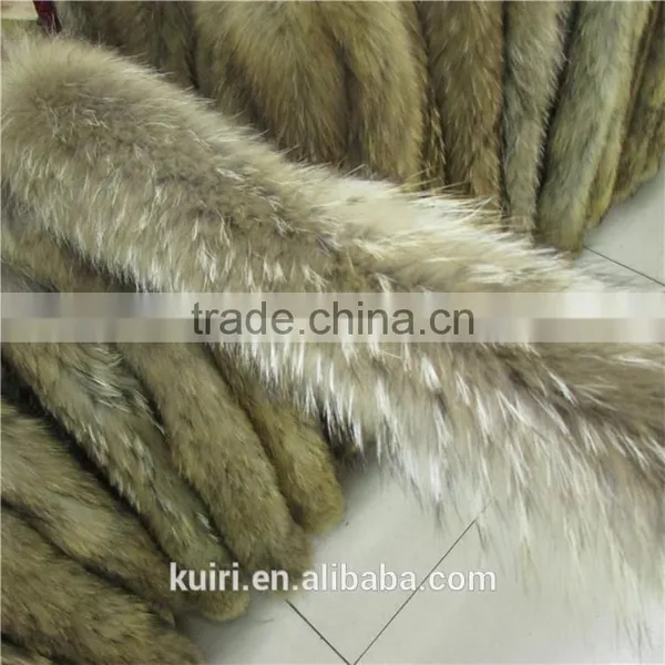 Factory Direct Sales of Real Natural a Raccoon Fur Collar Both Men and Women's Fashion Raccoon Collar 80*14 cm photo-4