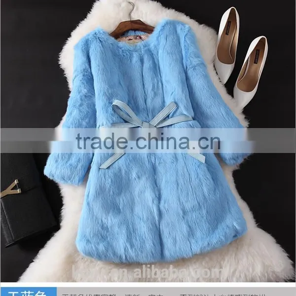 2016 Real Rabbit Fur Coat Women Winter Genuine Fur Coat Girls Slim Gilet Short Jacket Natural Rabbit Fur Coat photo-2