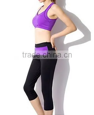 Purple Yoga Clothing Women Sports Aerobics Pant Suit photo-2