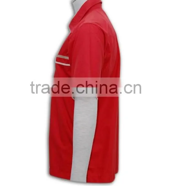 100% Cotton Design China Made Short Sleeve Red Mens Lightweight Cotton Shirts photo-2