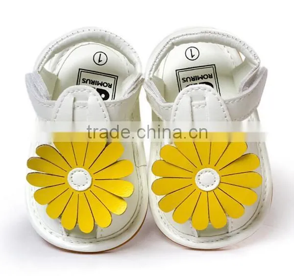 Sunflower Baby Summer Sandals, Baby Leather Sandals photo-2